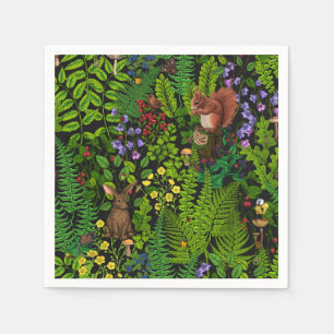 Woodland amimals and plants napkins