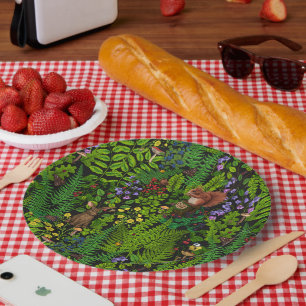 Woodland amimals and plants paper plates