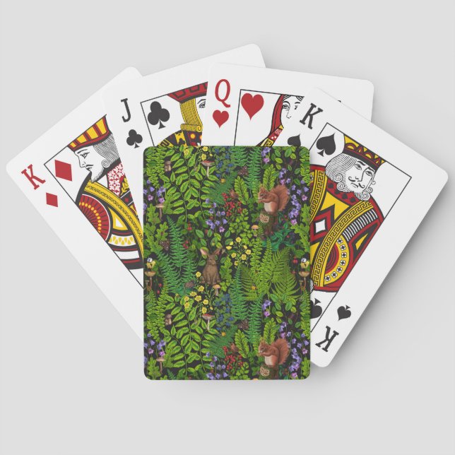 Woodland amimals and plants poker cards (Back)
