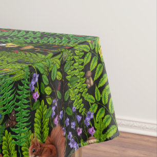 Woodland amimals and plants tablecloth
