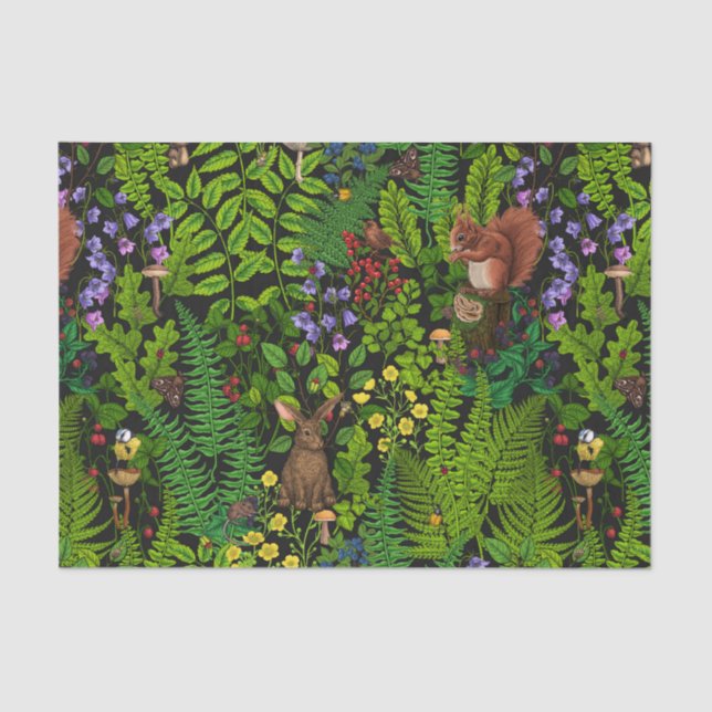 Woodland amimals and plants tissue paper (Front)