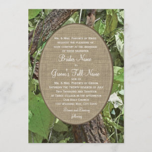 Woodland and Burlap Country Wedding Invitation