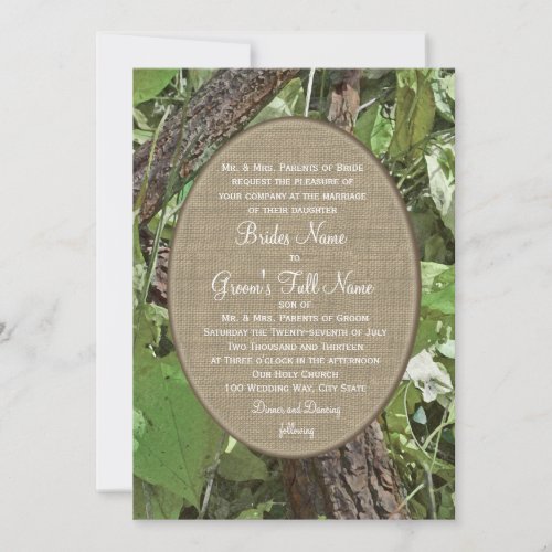 Woodland and Burlap Country Wedding Invitations