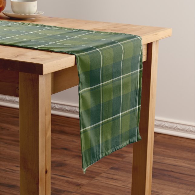 Woodland and Evergreen Plaid Short Table Runner (In Situ)
