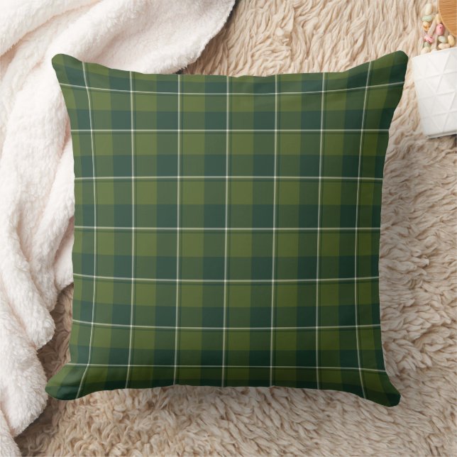 Woodland and Evergreen Plaid Throw Pillow (Blanket)