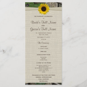 Woodland and Sunflower Wedding Program