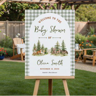 Woodland Animal Adventure Baby Shower Welcome Foam Board