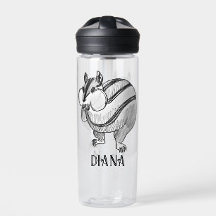 Woodland Animal Art Pencil Cute Chipmunk Water Bottle