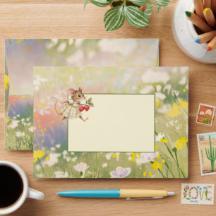 Woodland Animal Baby Girl Shower Invitation Envelope