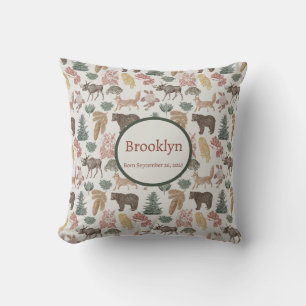 Woodland Animal Baby Pillow-Rustic Nursery Decor Throw Pillow