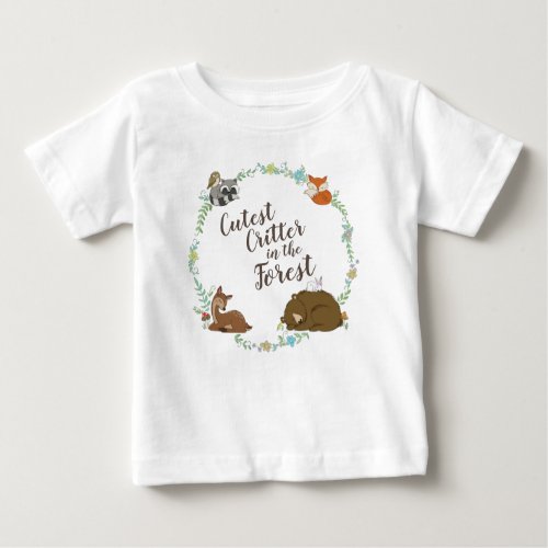 Woodland Animal Baby Shower Baby T_Shirt