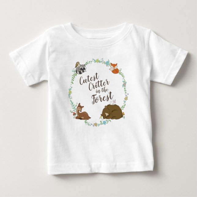 Woodland Animal Baby Shower Baby T-Shirt (Front)