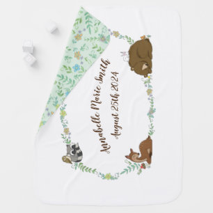 Woodland Animal Baby Shower Blanket