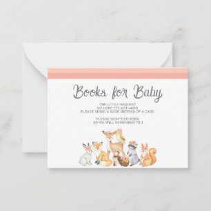 Woodland animal baby shower bring a book card