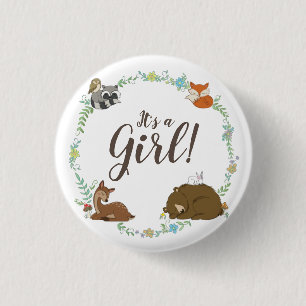 Woodland Animal Baby Shower Button