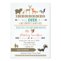 Woodland Animal Baby Shower Card
