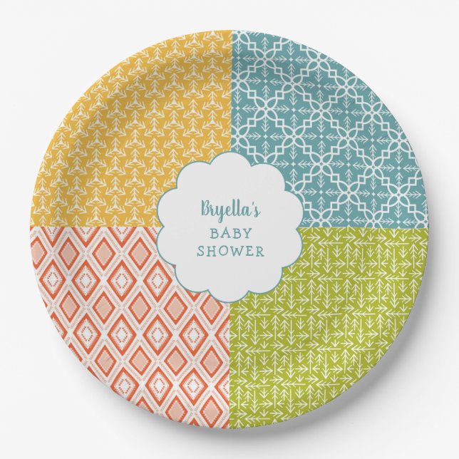 Woodland Animal Baby Shower decor Paper Plates (Front)