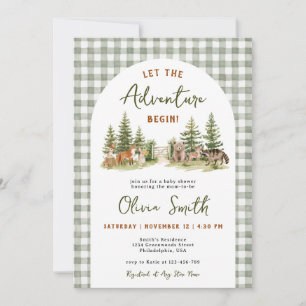 Woodland Animal Baby Shower Invitation