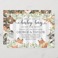 Woodland Animal Baby Shower Invitation Invite