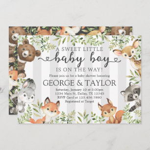 Woodland Animal Baby Shower Invitation Invite