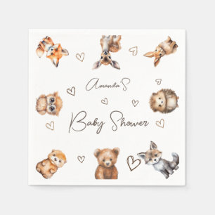 Woodland Animal Baby Shower Napkins