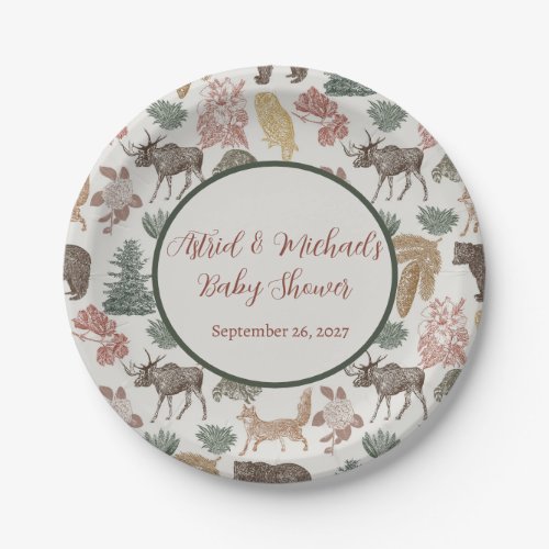 Woodland Animal Baby Shower  Paper Plates