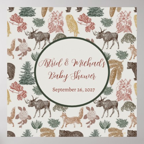 Woodland Animal Baby Shower  Poster
