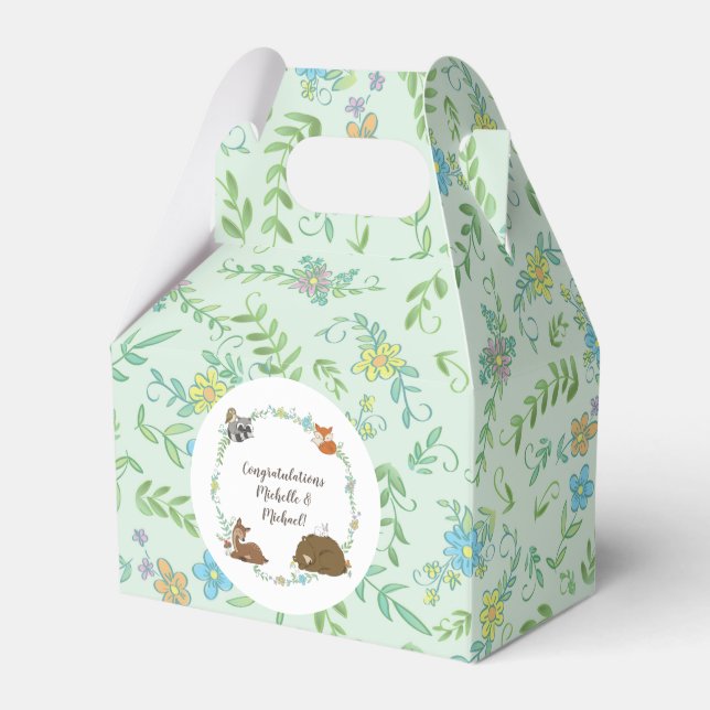 Woodland Animal Baby Shower Spring Favor Boxes (Front Side)