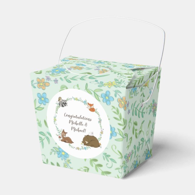 Woodland Animal Baby Shower Spring Favor Boxes (Front Side)