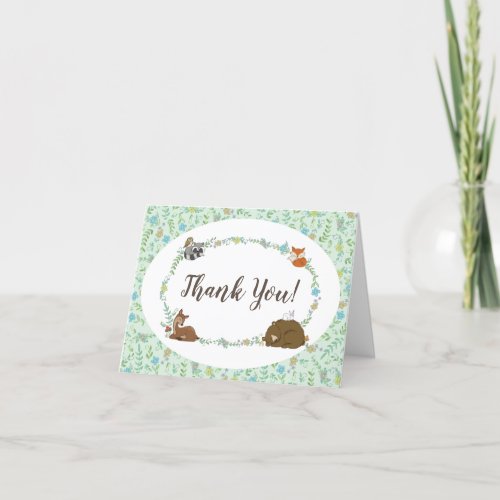 Woodland Animal Baby Shower Thank You Card