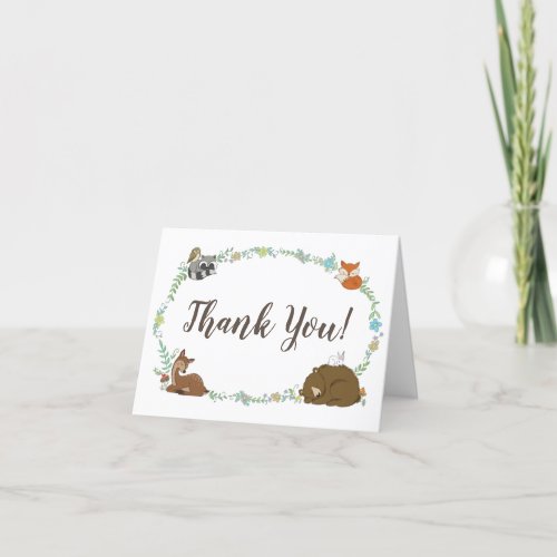 Woodland Animal Baby Shower Thank You Card