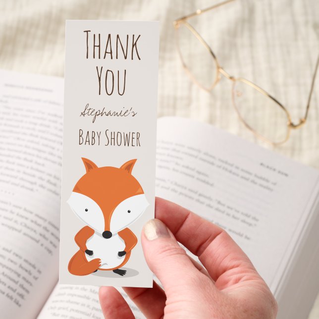 Woodland Animal Baby Shower Thank You Favor Bookmarks (Hand)