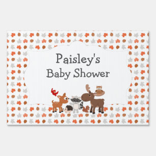 Woodland Animal Baby Shower yard welcome sign