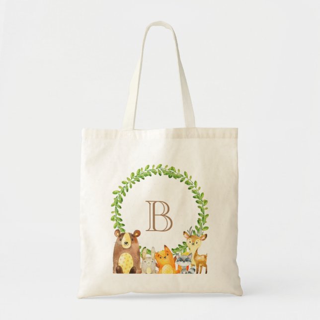 Woodland Animal Baby Tote Bag (Front)
