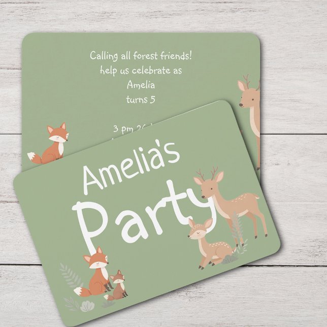  Woodland Animal Birthday Party Invitation (Creator Uploaded)
