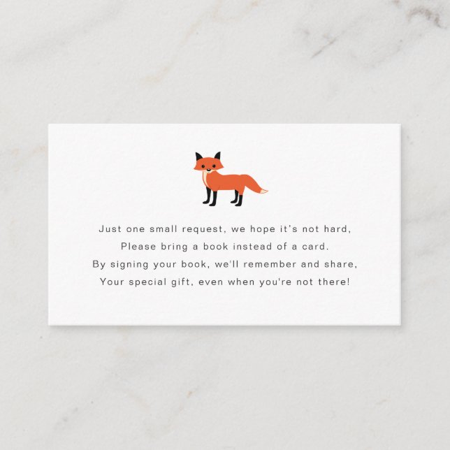 Woodland Animal Book Request Card (Front)