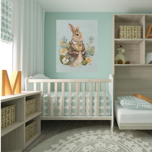 Woodland Animal Bunny Rabbit Nursery Faux Canvas Print (Creator Uploaded)