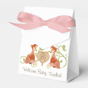 Woodland Animal Creatures, Fox n Vines Newborn Favor Boxes