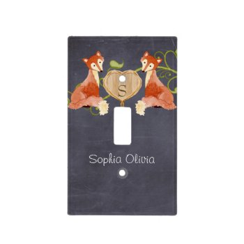 Woodland Animal Creatures  Fox N Vines Newborn Light Switch Cover by ModernStylePaperie at Zazzle