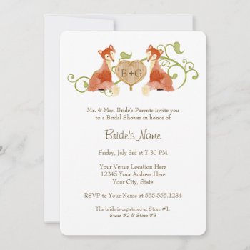 Woodland Animal Creatures  Fox N Vines Weddings Save The Date by ModernStylePaperie at Zazzle