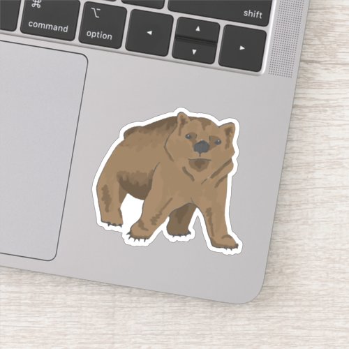 Woodland Animal Cute Grizzly Baby Bear Sticker