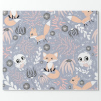 Woodland animal cute wrapping paper