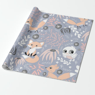 Woodland animal cute wrapping paper