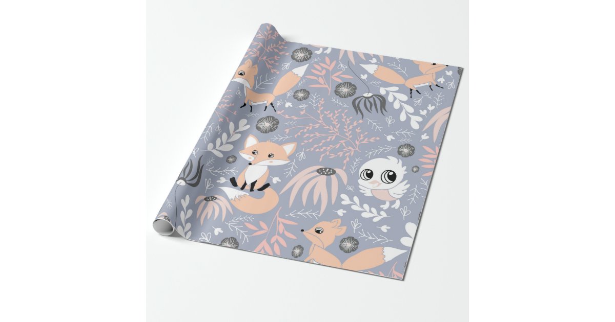 Cute Woodland Animal Wrapping Paper, Zazzle