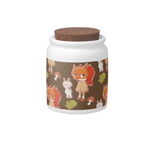 Woodland animal decorated cookies candy jar