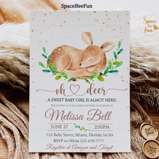 Woodland animal Deer Baby Shower Invitation  (Woodland animal Deer Baby Shower Invitation Boy Forest animal Deer Boy Baby Shower Invite Woodland )