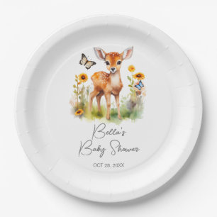 Woodland Animal Deer Baby Shower Paper Plates