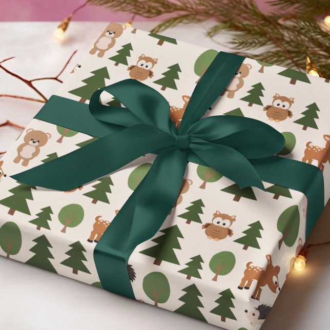 Woodland Animal Deer Bear Owl Wapping Paper (Creator Uploaded)