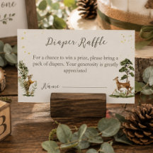 Woodland Animal Diaper Raffle baby shower game