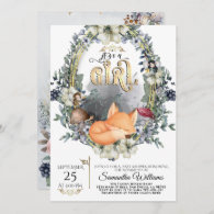 Woodland animal enchanted forest Baby Shower Invitation